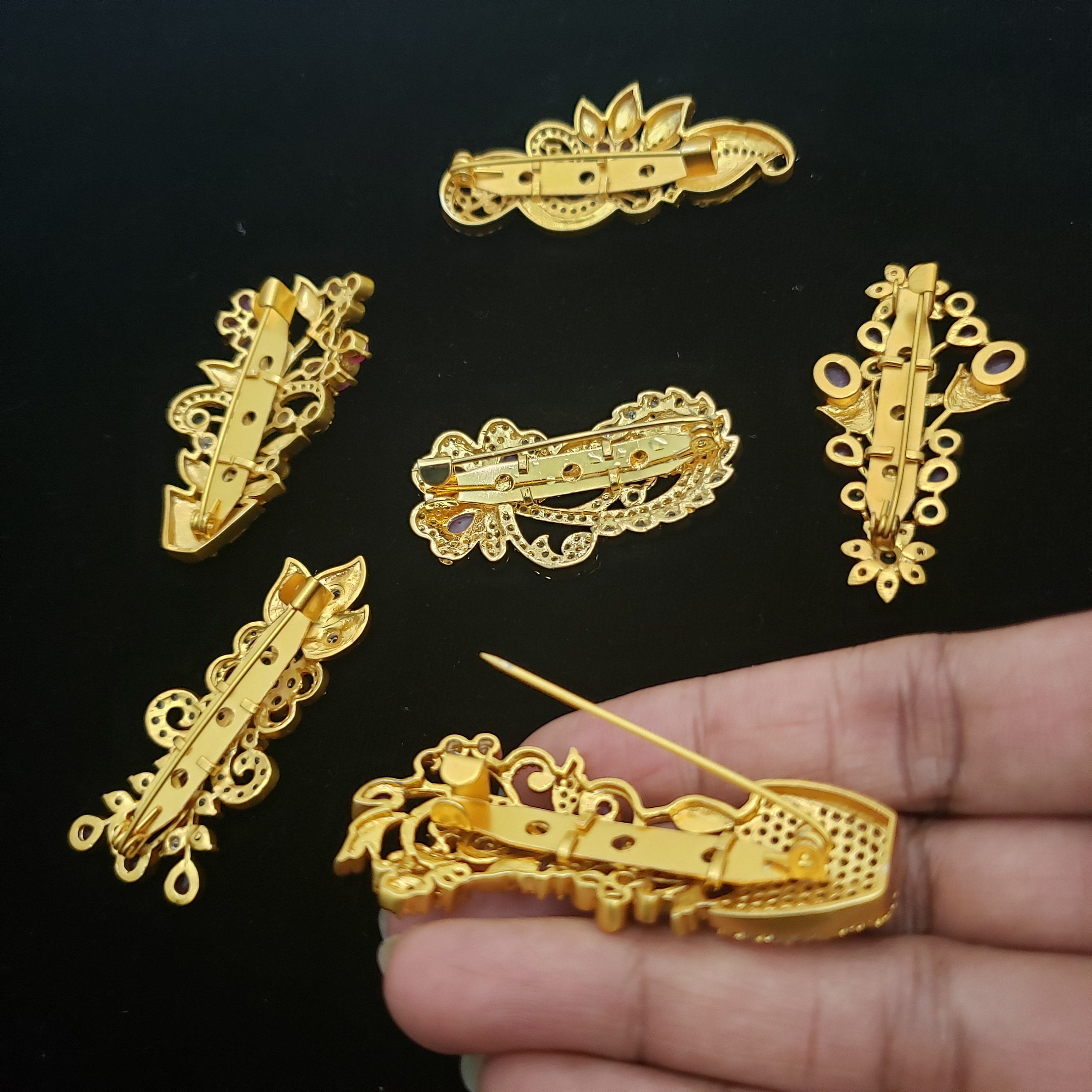 Saree Pins or Flower Brooch, Floral Broach ,wedding Brooch - Etsy