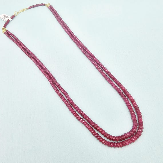 Perline Rubino Naturale 4mm Per Creazione Gioielli - Filza Da 40cm (15") - Rondelle Sfaccettate Rosse Per Bracciali, Collane E DIY - 3