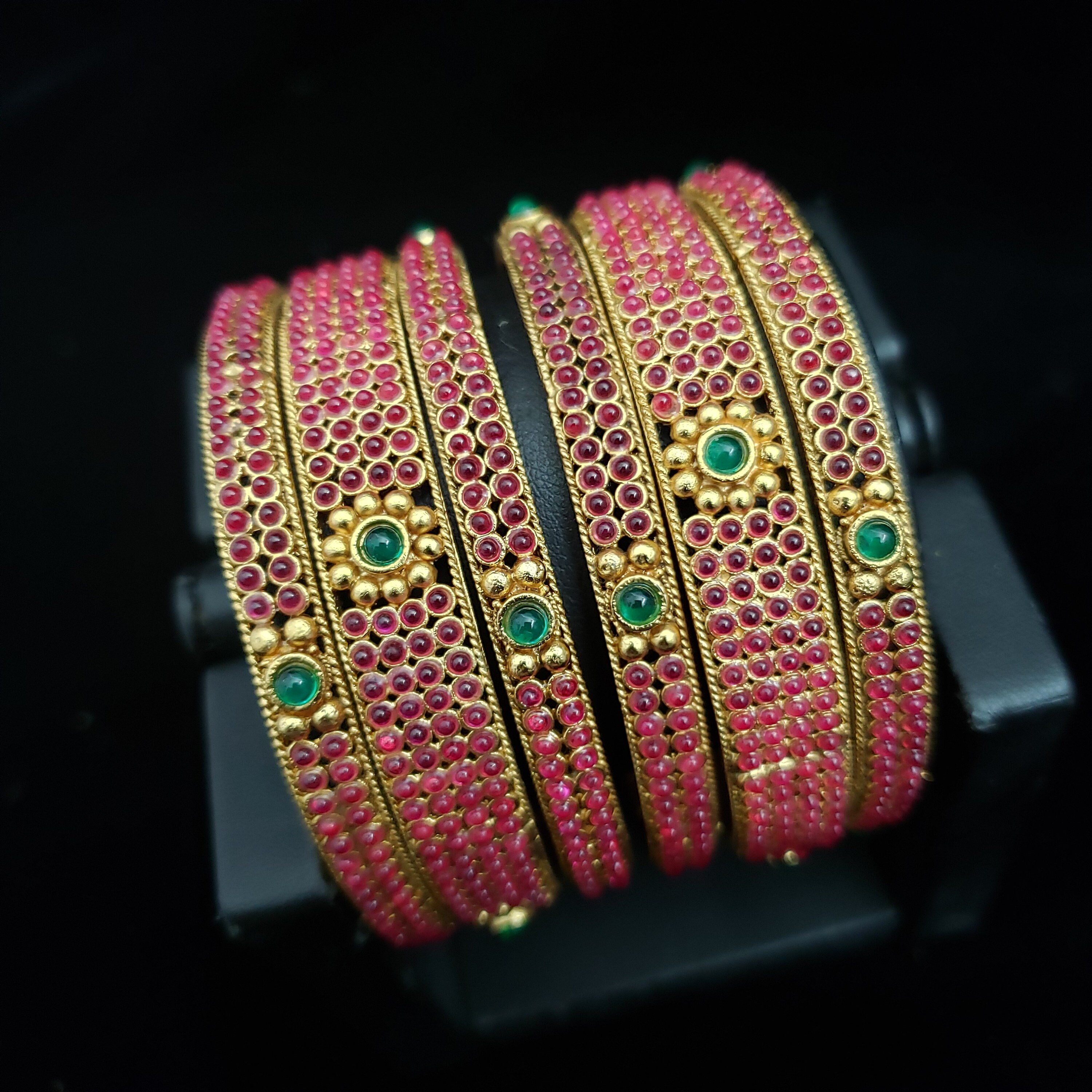 Ruby Indian Bangles Set High quality 6 Bangle set 22k Gold Etsy