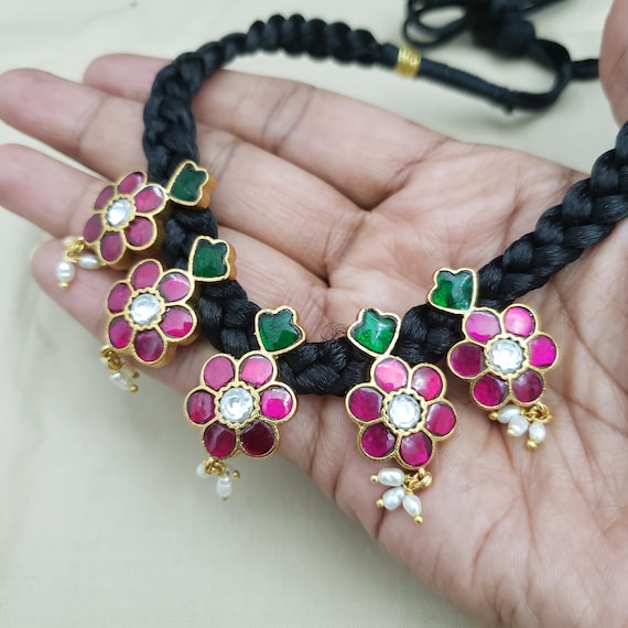 Buy Black Thread Kundan Jewelry, Traditional Indian Jewelry, Online in India  