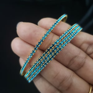 Bangles Set, 4 Bangle set, 22k Gold Plated, Copper sulfate color Bangles Set, Wedding Bangles, Mix n Match bangles