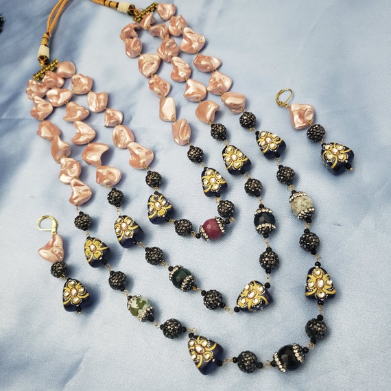 Buy 3 Layer Beads Necklace High Quality Semi Precious Beads