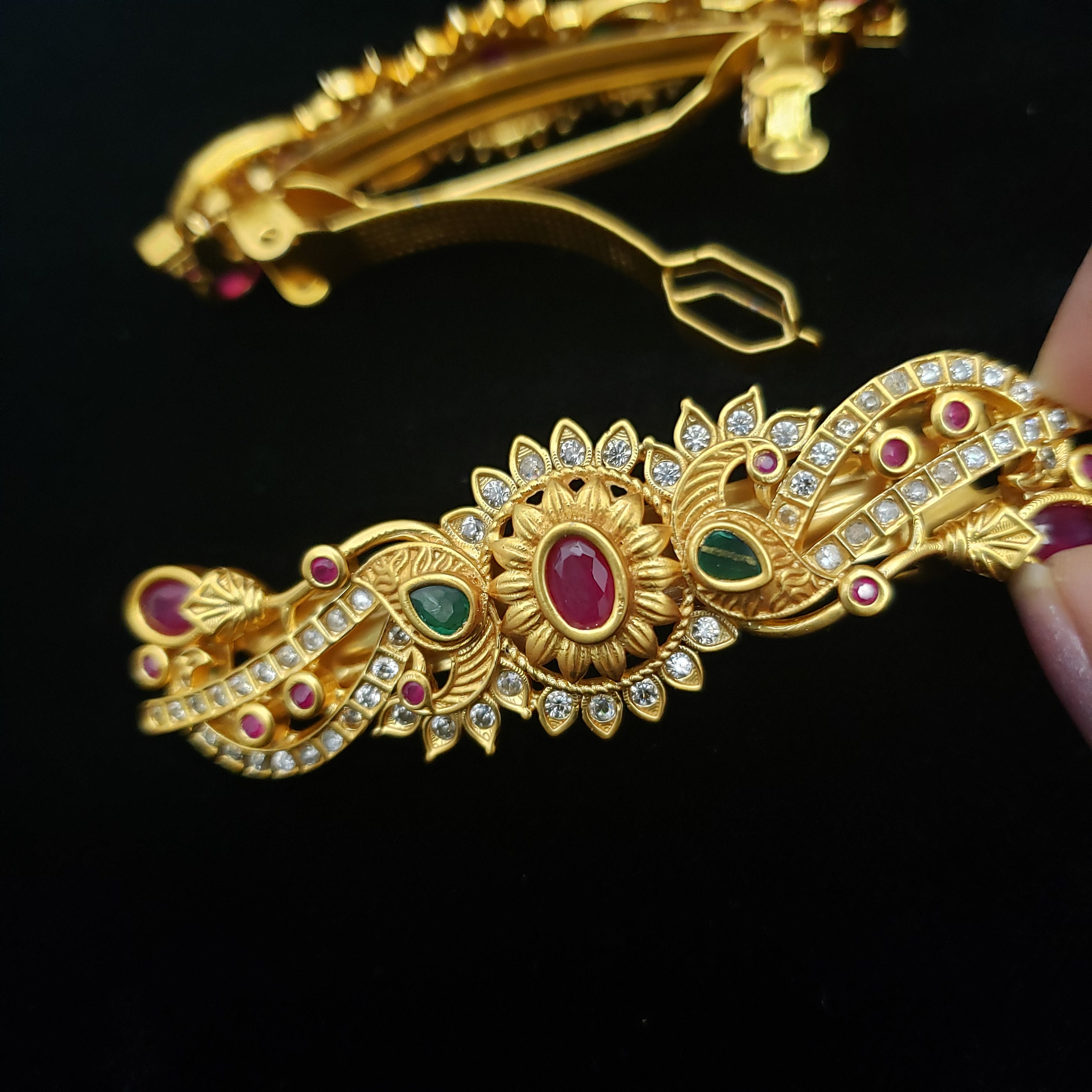 Indian hair clips flower design clip Hair clip GoldPlated Etsy