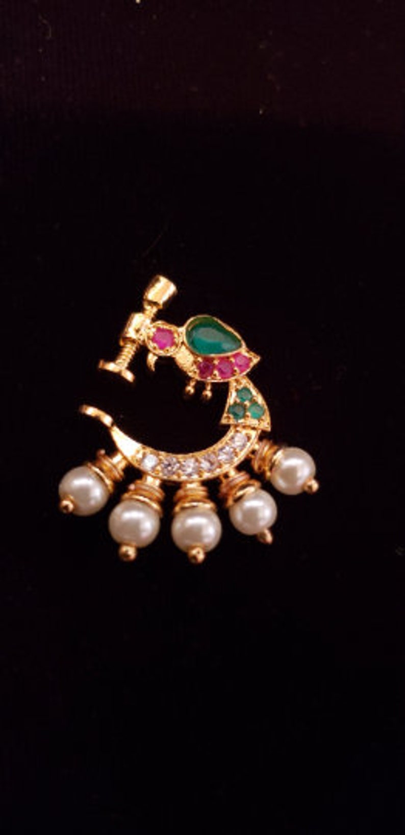 Left Nose Ring Indian Nath Nose Stud Clip On Pressing Nose Etsy