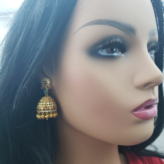 Pin by Godavari on Jhumkas | Gold earrings models, New gold jewellery  designs, Gold earrings designs