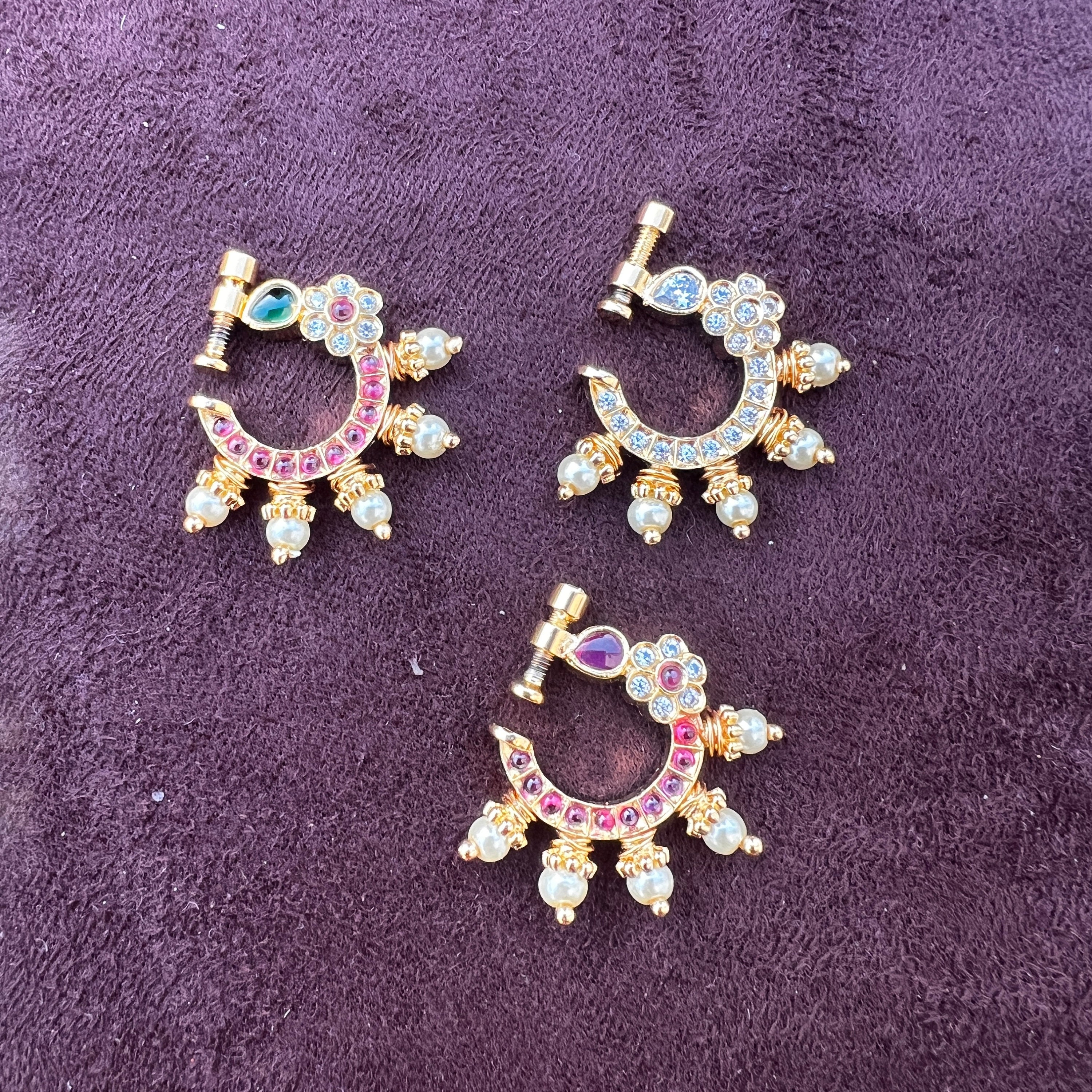 Meenakari Gold Plated Nath,rajputi Nathani,piercing Bridal Wedding Nathani,indian  Nose Ring,indian Jewelry,wedding Jewelry,nose Pin - Etsy