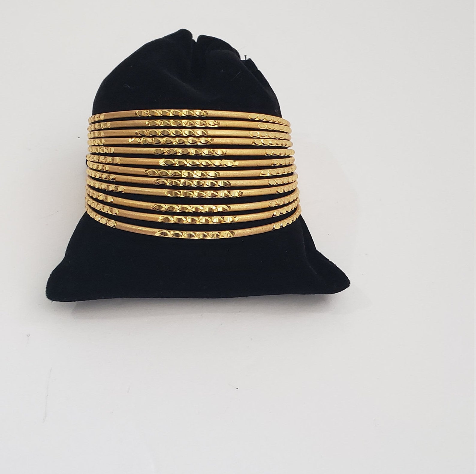 12 Indian Bangles Set, 22k Gold Plated, 12 Thin Bangles Set ...