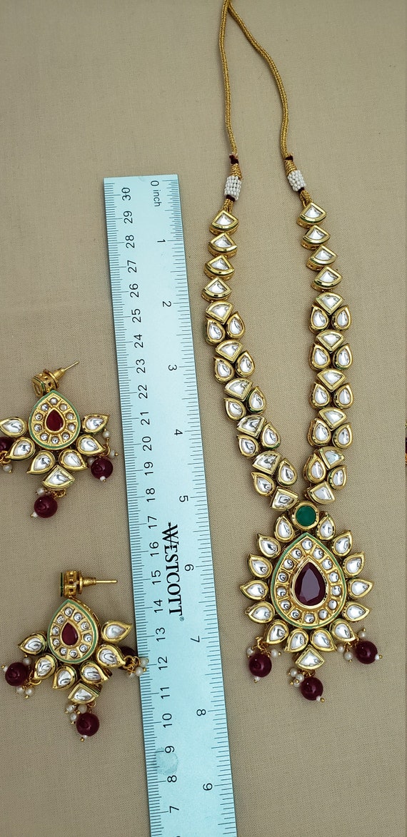 Kundan Necklace Set With Earrings and Bracelet. High Quality