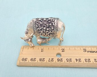 92.5 純銀の牛と子牛の像、新築祝いの装飾、92.5 ホールマーク付き