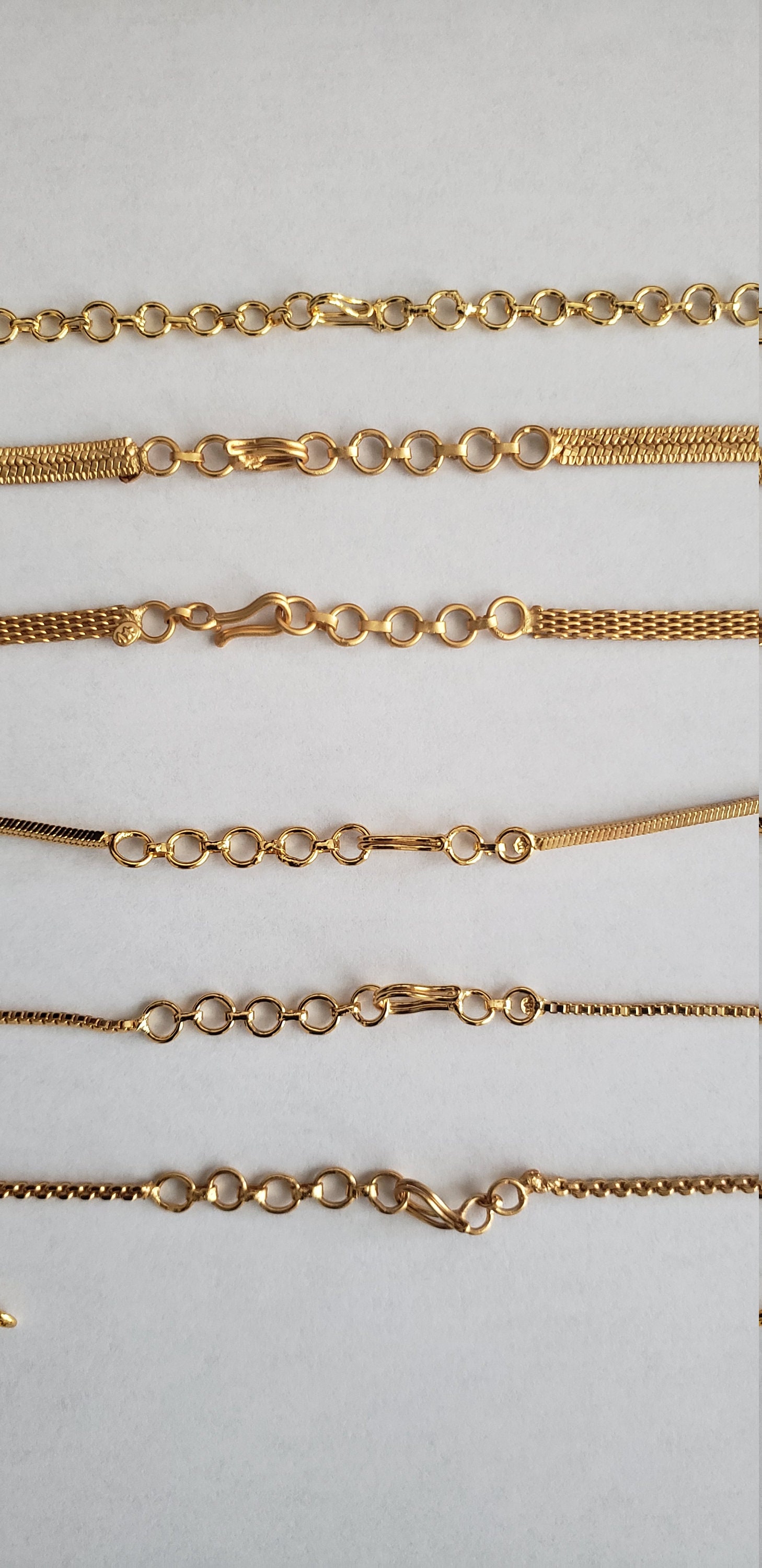 24k Gold Color Covering Extensions or Matt Finish Gold Bracelet Extender,  Adjustable Extension Chain, Chain/ Necklace Extensions 