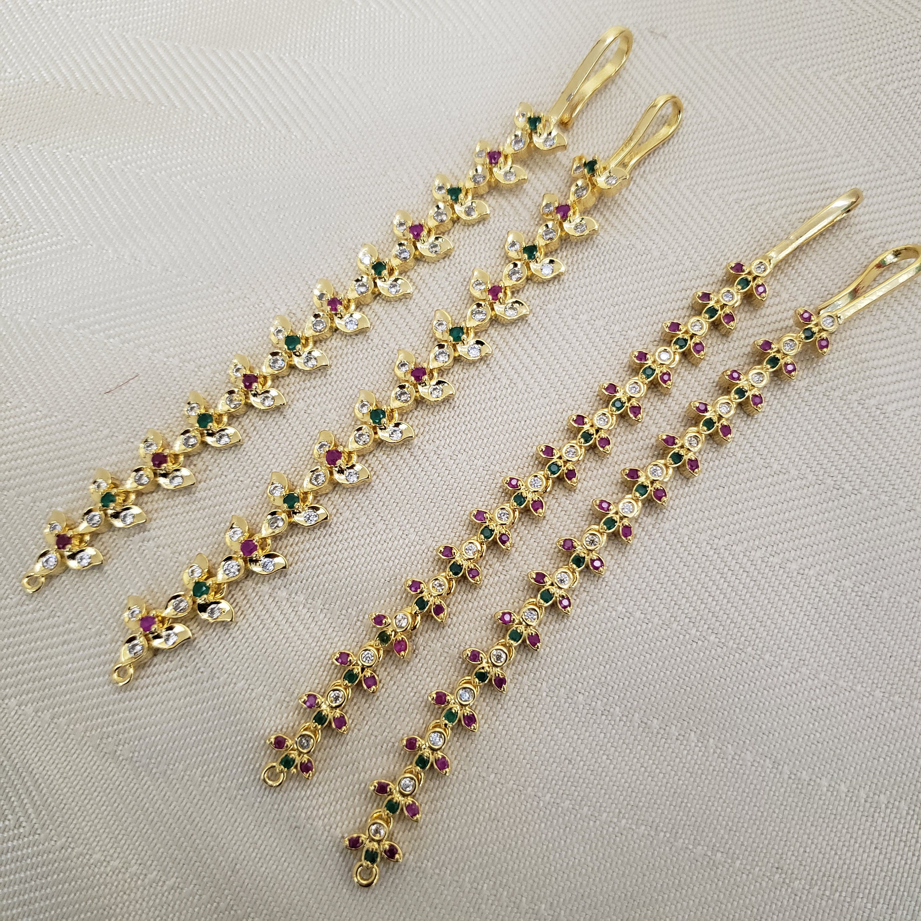 Matilu Earring Extensions American Diamonds Ear Chains Ear Chains Traditional Ear Chains Etsy Canada