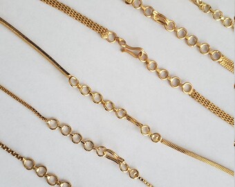 24k Gold Color Covering Extensions or Matt Finish Gold Bracelet Extender,  Adjustable Extension Chain, Chain/ Necklace Extensions -  Israel