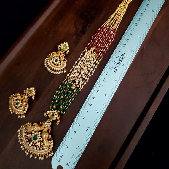 Lakshmi Devi Pendant Set Matte Finish 