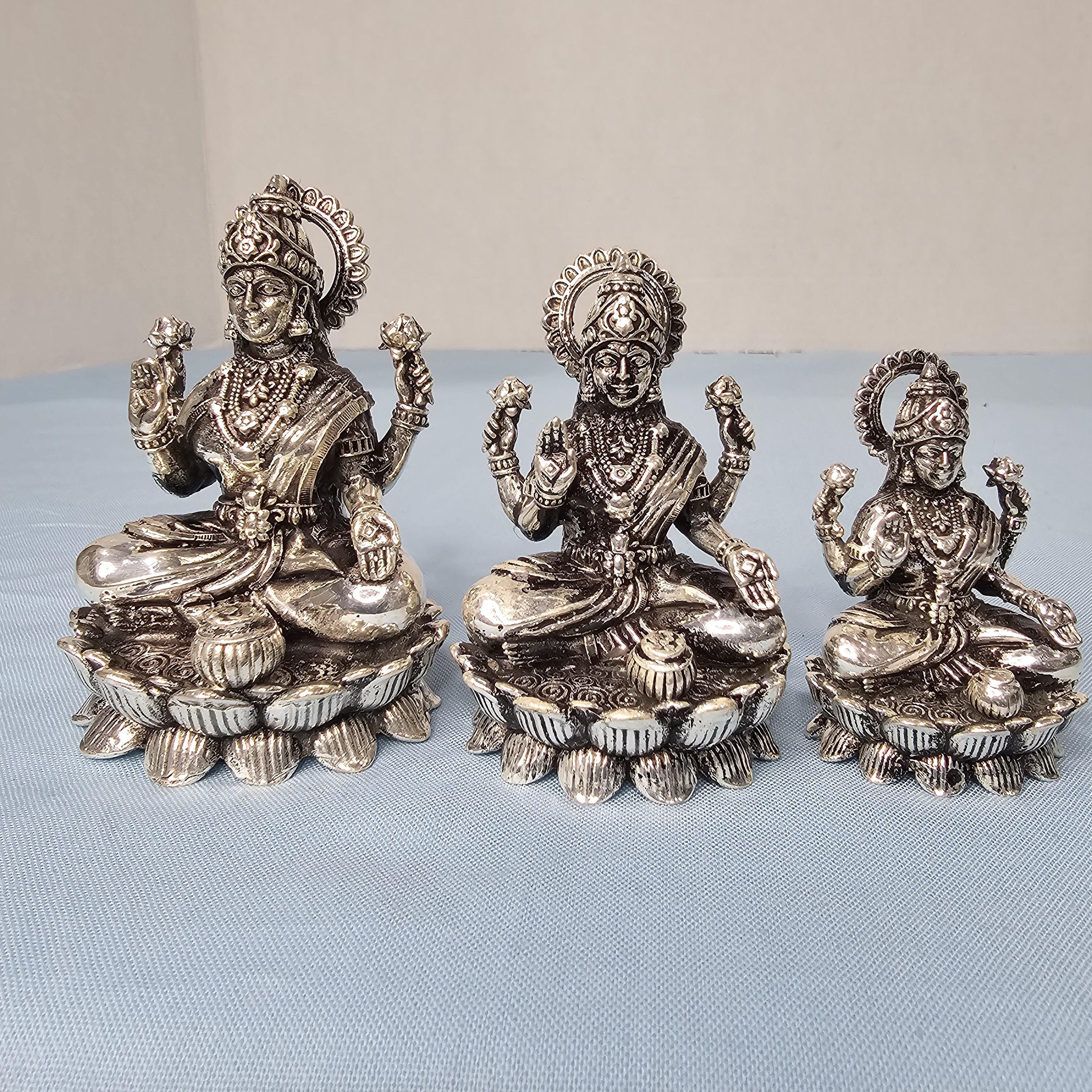 92.5 Pure Silver Lakshmi Devi, Ammavari Idols, Goddess of Wealth