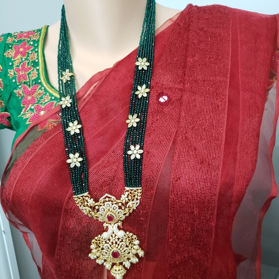 Rani Haram Locket Necklace Green 
