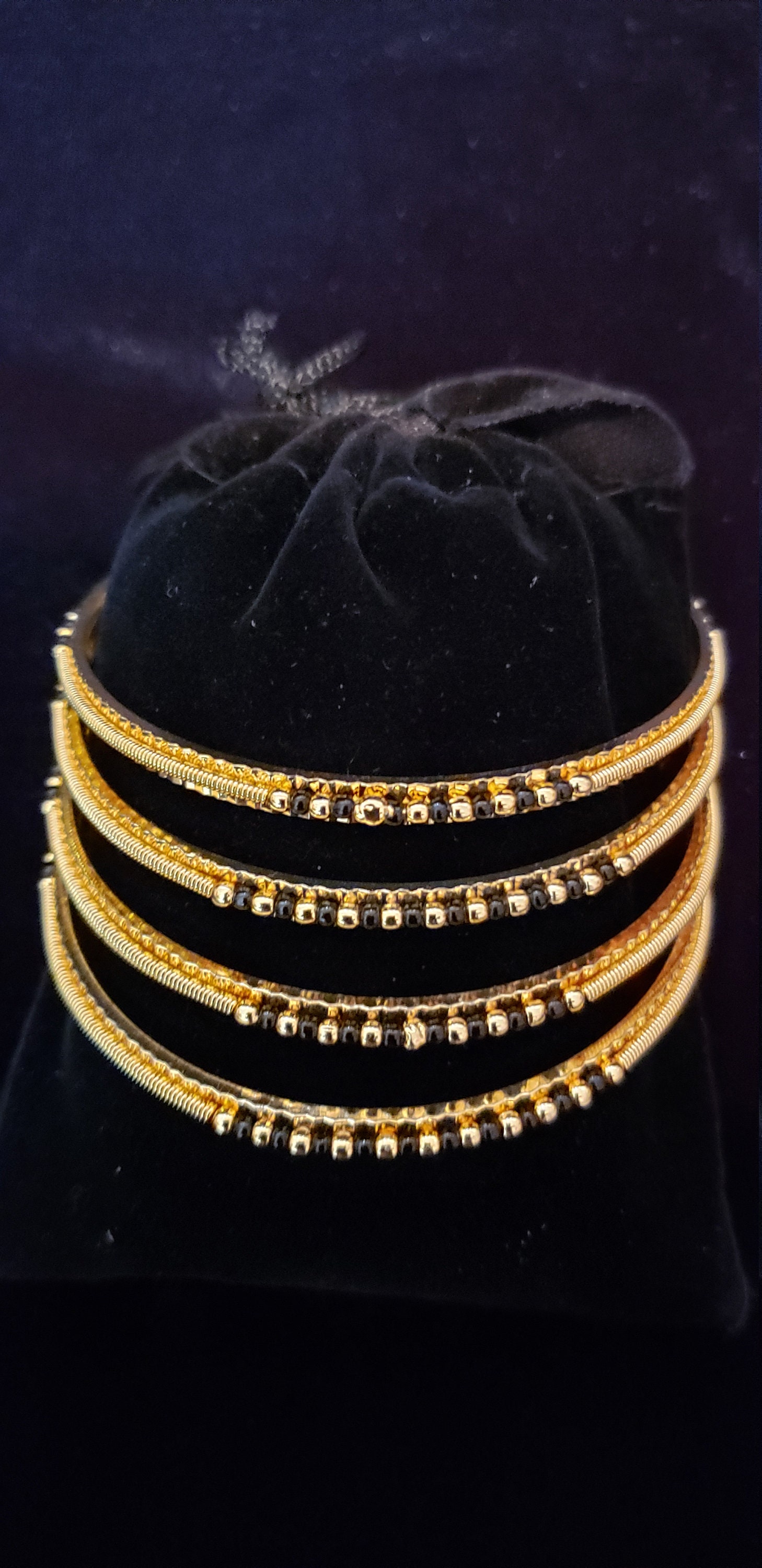 black beads bangles online