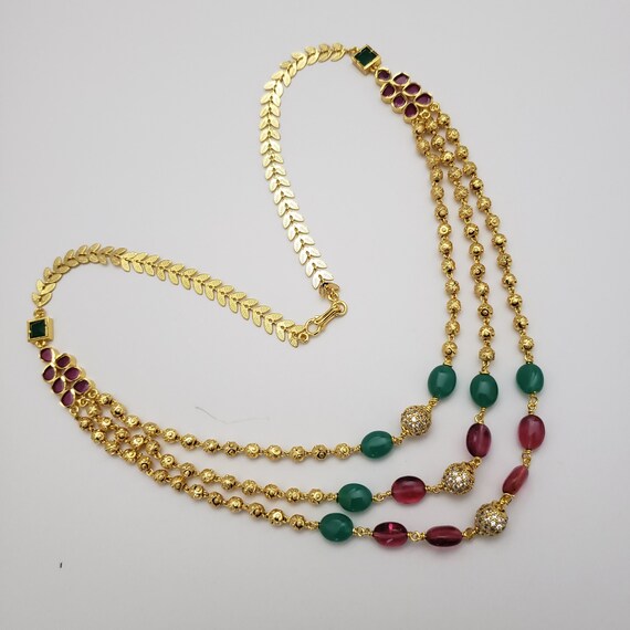 Ruby emerald on sale beads chains