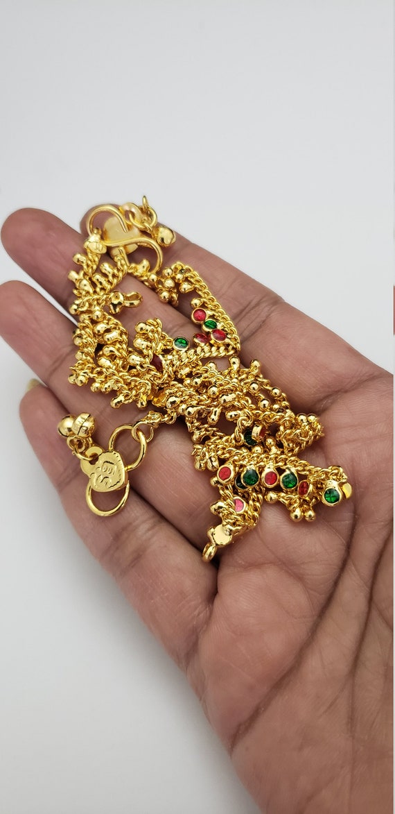 Touchstone Cavigliere/Ciondoli In Stile Indiano Bollywood Con Perline Verdi E Oro – Gioielli Tradizionali Per Matrimonio E Feste