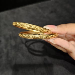 Indian Bangles, 22k Gold Plated 2 Bangles set, Traditional Indian Wedding Bangles,  Gold covering bangles, Kadas,