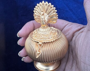 孔雀のクムクム ボックス、シンドゥール ボックス、結婚祝い、プージャ