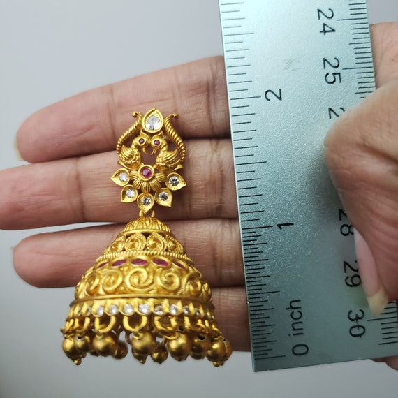 22K Gold Jhumkas (Buttalu) - Gold Dangle Earrings for Women - 235-GJH2673  in 8.000 Grams