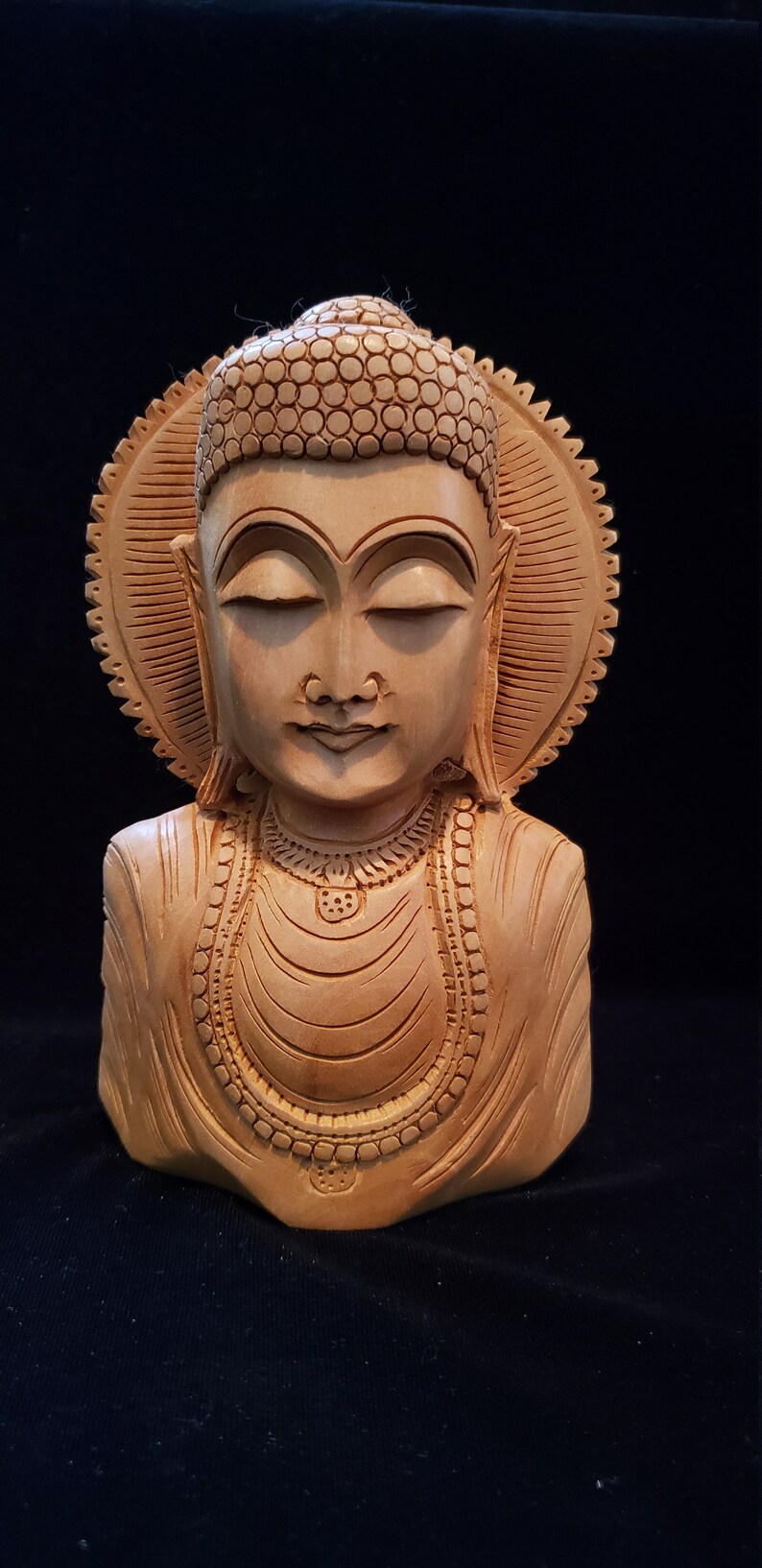 Hand Carved Wooden Buddha Yoga Meditation Statue Hand Etsy