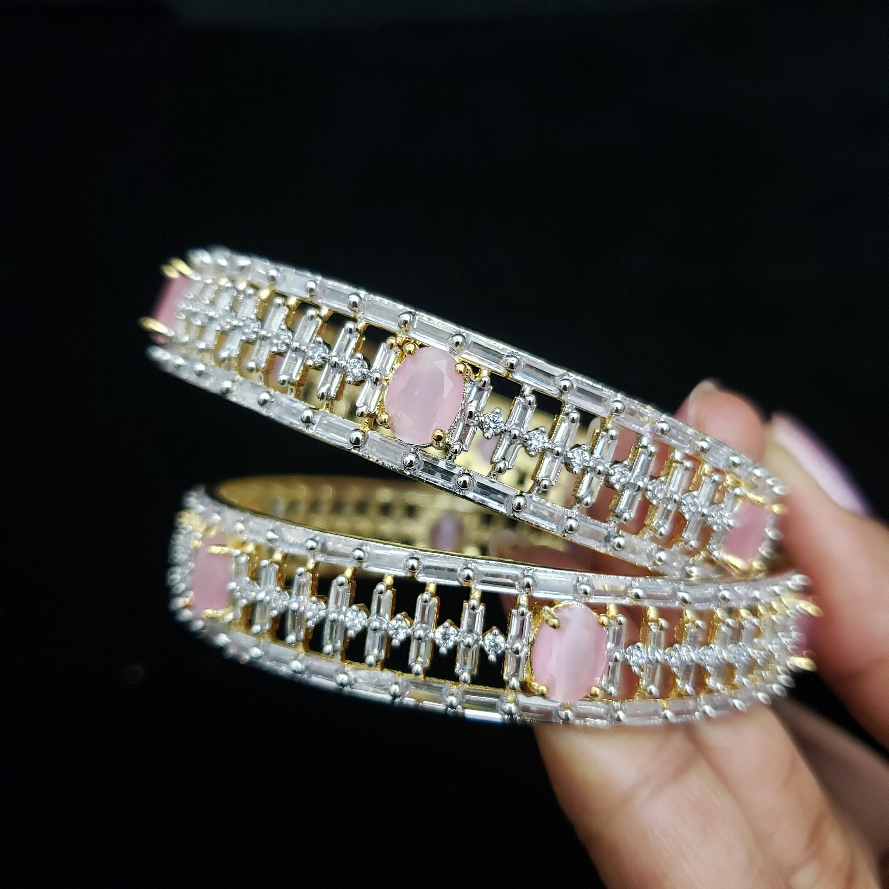 Gold and platinum bangles best sale