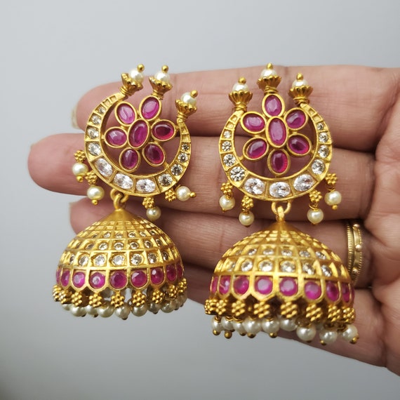 VINTAGE ethnique Boucles d'oreilles Indian Bollywood Traditionnel Mariage Multi Couleur Bijoux 