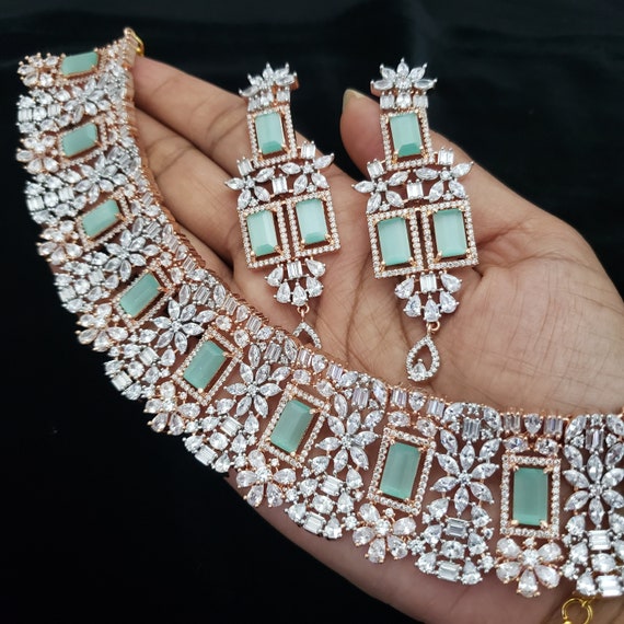 Light green cheap necklace set