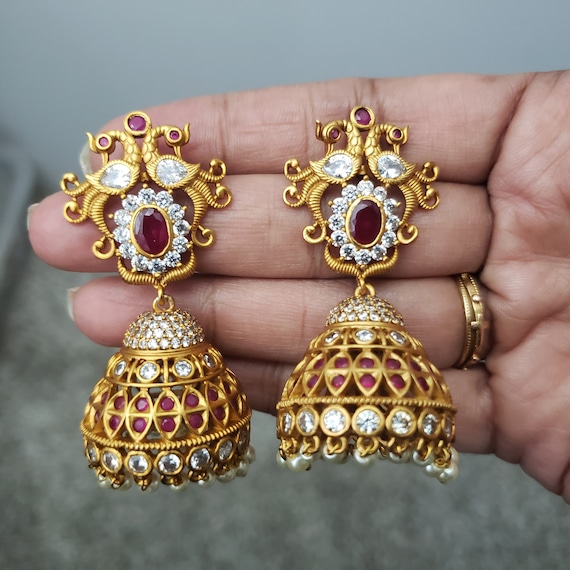 Buy 22Kt Designer Lakshmi Gold Buttalu With Semi Precious Stones 74VL1529  Online from Vaibhav Jewellers