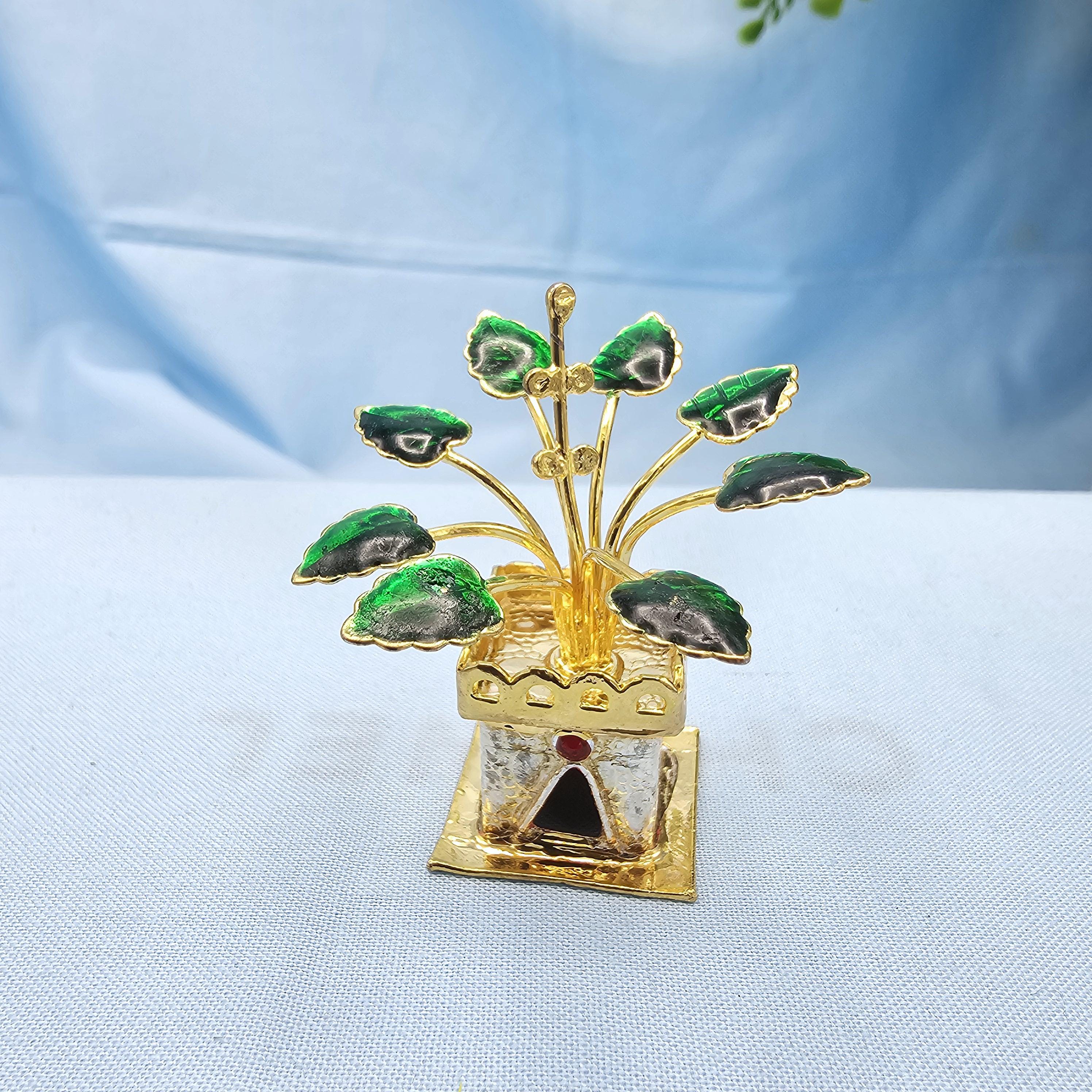 Pure Silver Tulasi Plant for Pooja, Silver Pooja Items, Gifts
