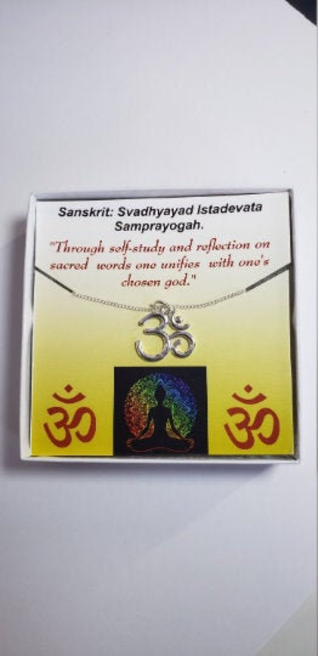 OM Pendent Necklace, Pure Silver Chain and OM Pendent, Chakra Jewelry ...
