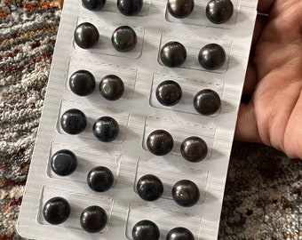 Pendientes de perlas negras de agua dulce, Tachuelas de perlas negras genuinas de acero quirúrgico, Pendientes de perlas reales Regalo de cumpleaños, Piedra de nacimiento de junio