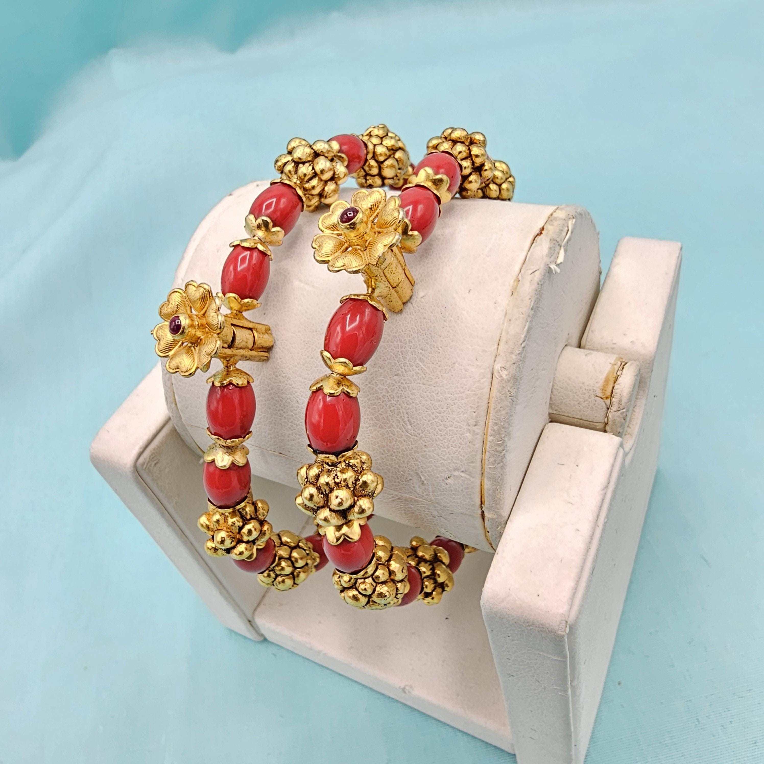 2.8 Size 92.5 Silver Coral Nakshi Bangles, Openable Bangles