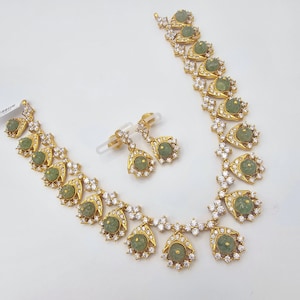 925 Silver necklace, Designer CZ necklace with green Pumpkin beads, 925 pure silver jewelry ,Indian wedding jewelry, with 92.5 Hallmark