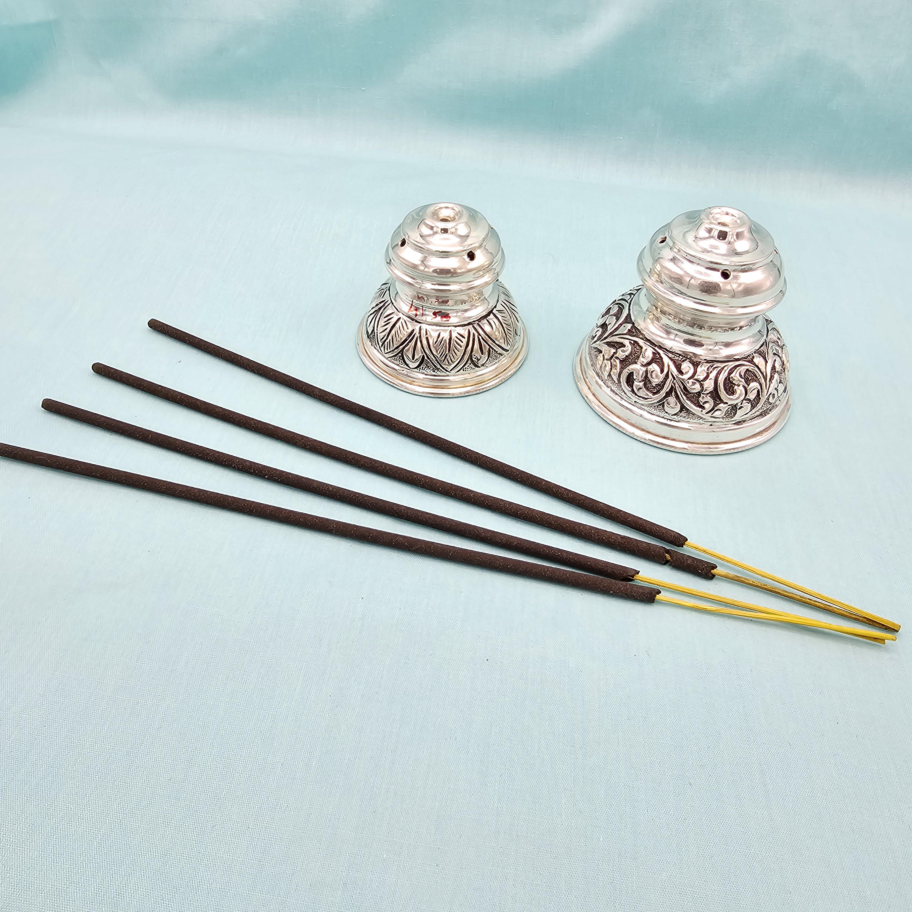 92.5 Silver Agarbatti Stand, Antique Pure Silver Incense Sticks
