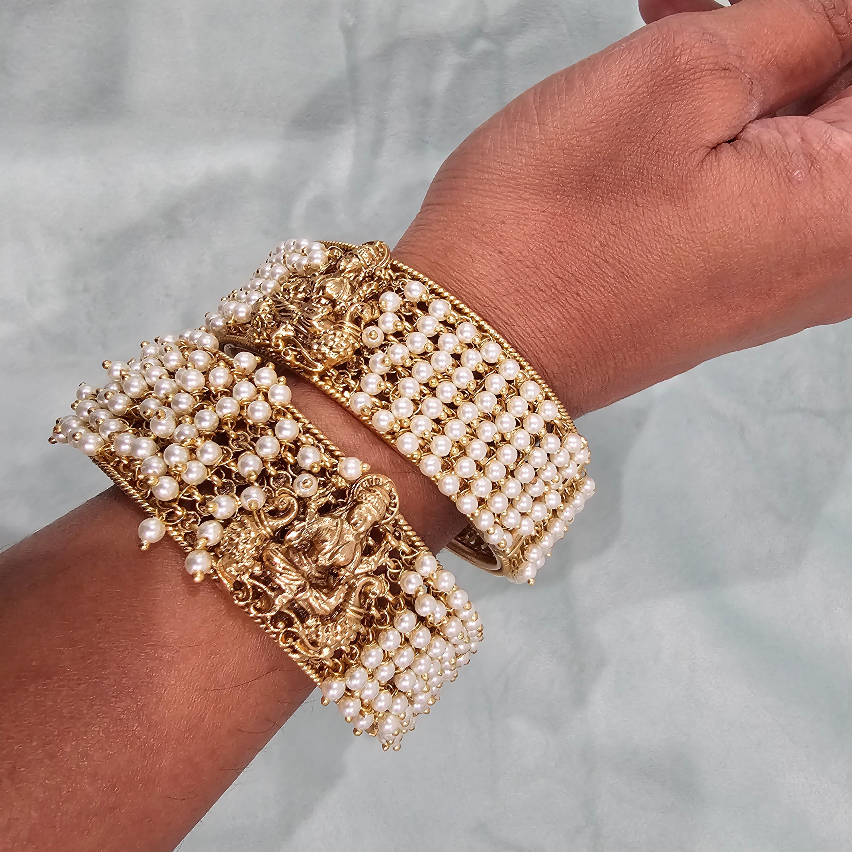 CHAIN PEARL BANGLE (Brass) - 一部予約商品（6/30頃発送）