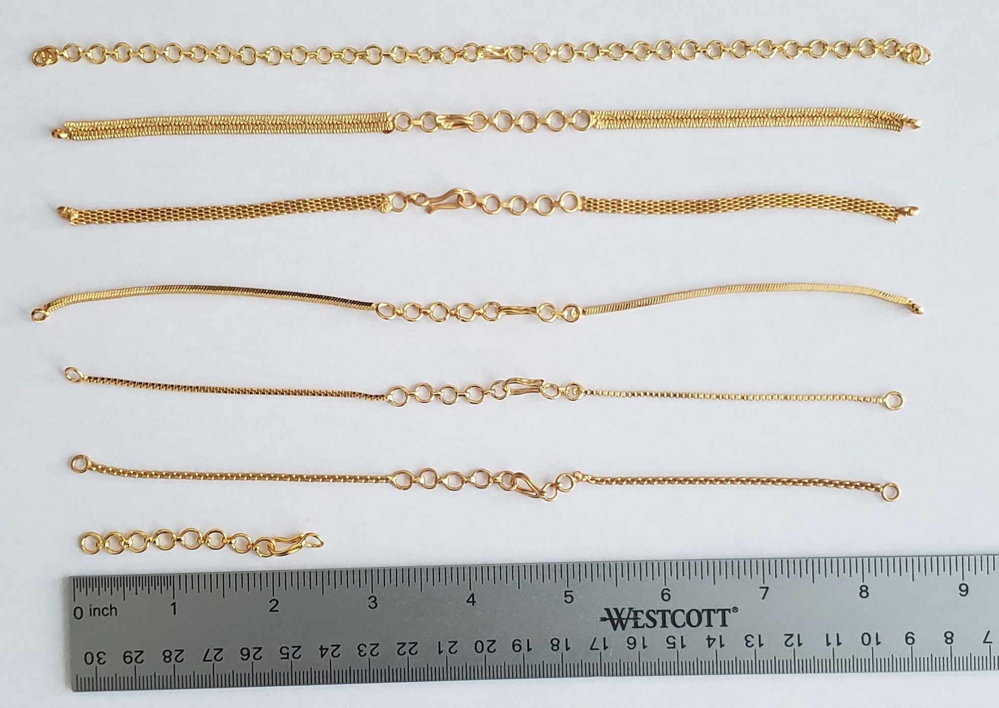 24k Gold Color Covering Extensions or Matt Finish Gold Bracelet Extender,  Adjustable Extension Chain, Chain/ Necklace Extensions -  Israel