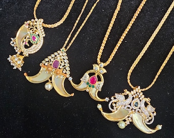 Puli goru pendant, High quality AD Stones with Semi precious ruby and pearls combination,