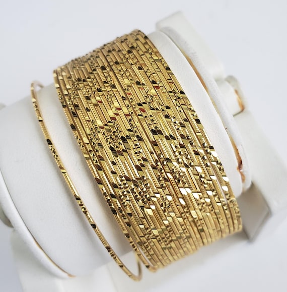 24 Bangles Set, 22k Gold Plated, Traditional Indian Bangles, Wedding Bangles, Bollywood, Kadas, Indian Bangles, Ethnic,