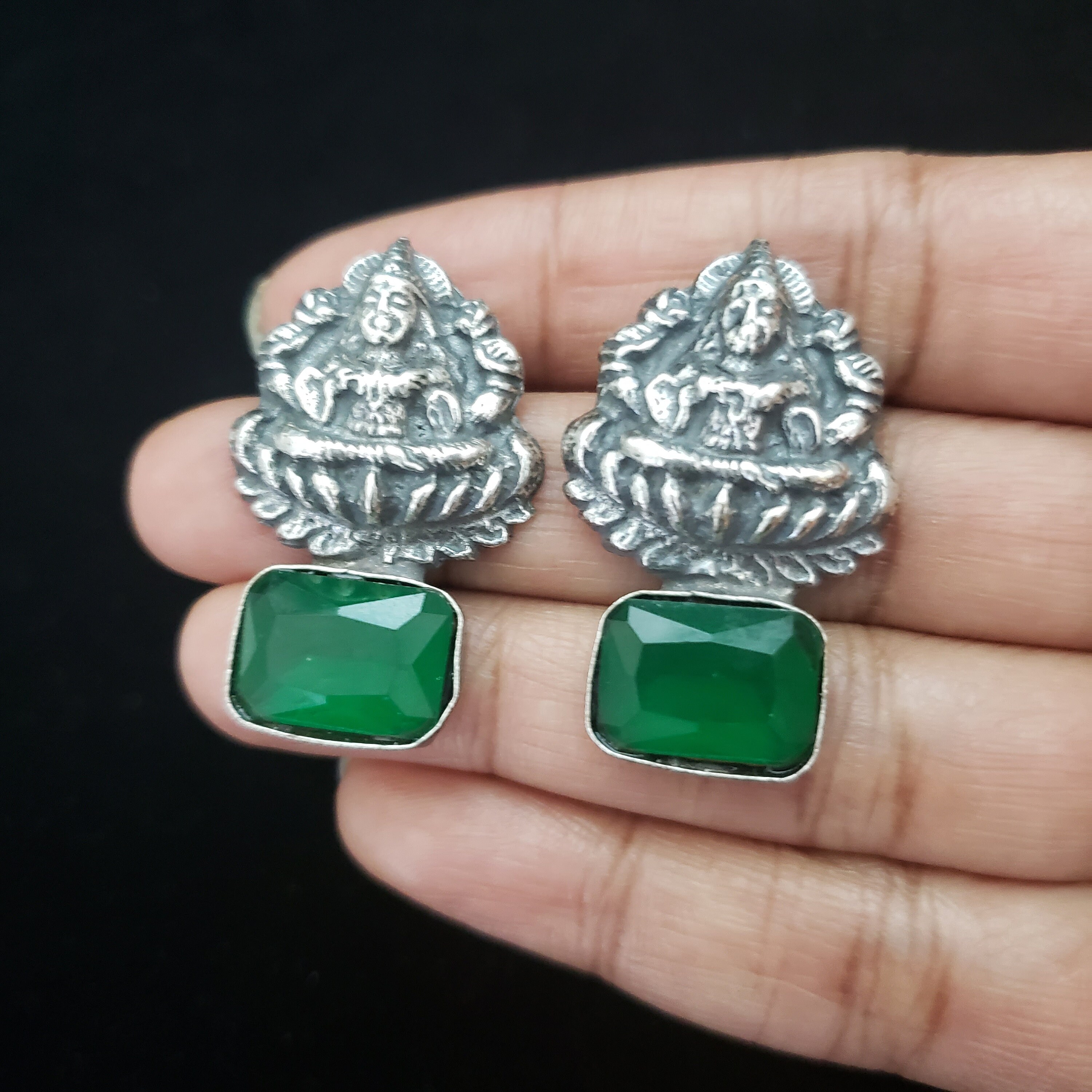 ガネーシャ ドイツ シルバー チョーカー ジュエリー、半貴石 ルビーと