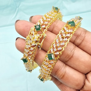 92.5 silver Diamond finish Bangle set, Traditional Bangles, 2.6, 2.8 sizes 22k Gold Plated Pure silver bangles, Wedding Bangles, set of 2