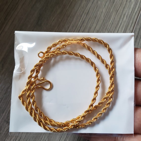 18matt Finish Antique Gold Chain Short Necklace Chain Matt