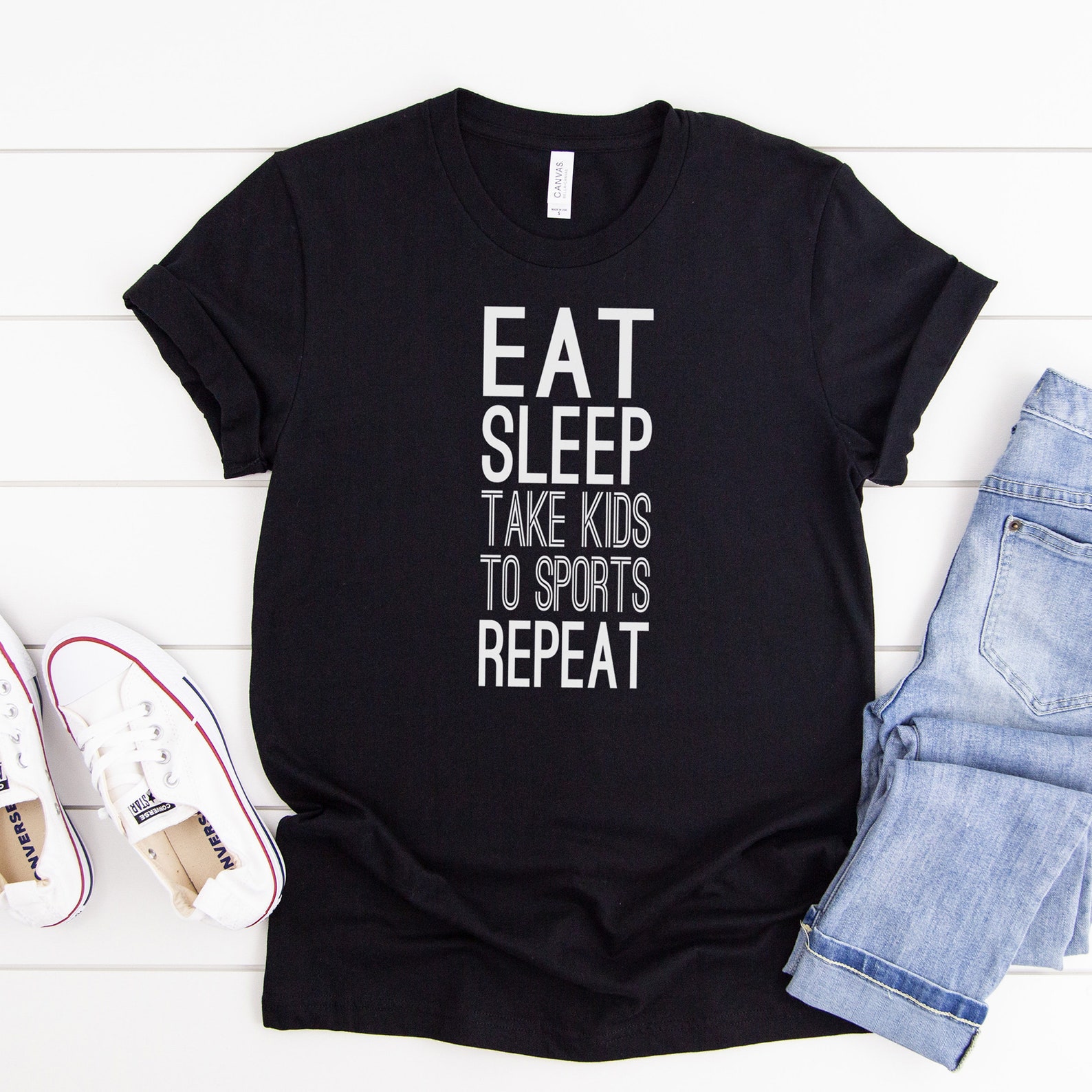 Eat. Sleep. Take Kids to Sports. Repeat. Shirt Sports Mom | Etsy