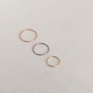 Gauge 25 Solid Gold Nose Piercing ring Nose Hoop Solid Rose Gold White gold Dainty Nose Ring Kolor Trends