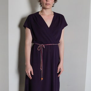 1970&#39;s Purple Sheer Short Sleeve Dress