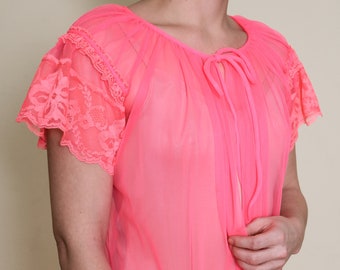 Neon Hot Pink Sheer Negligee Cover