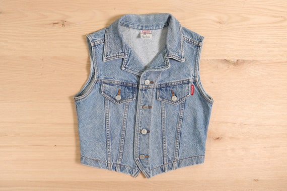 1990's Bongo Light Denim Cropped Vest