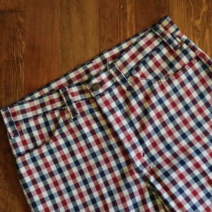 1970&#39;s Levi&#39;s Red White and Blue Plaid Gentleman&#39;s Jeans 33&quot;