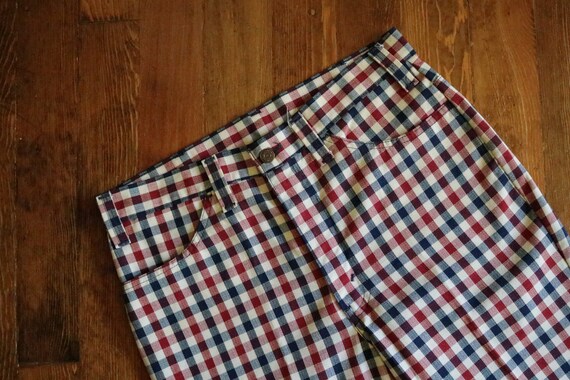 1970's Levi's Red White and Blue Plaid Gentleman'… - image 1